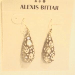 ALEXIS BITTAR  GOLD TEARDROP LUCITE WITH CRYSTALS NWT